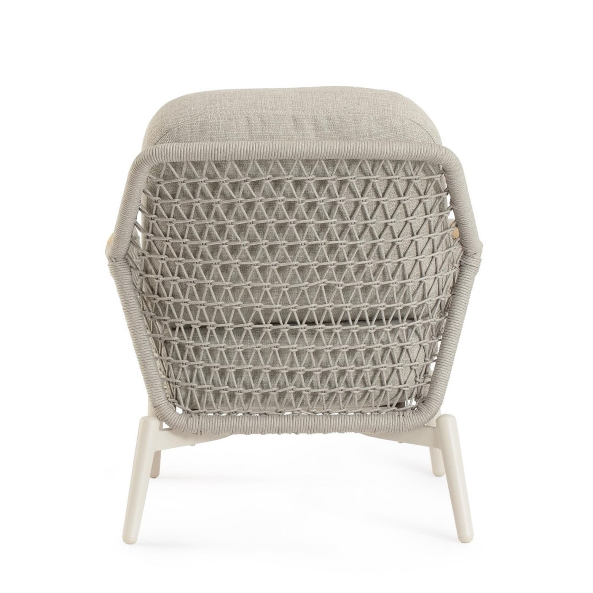 Poltrona da giardino SEVILLA con intreccio in corda, cuscini beige e struttura in alluminio beige