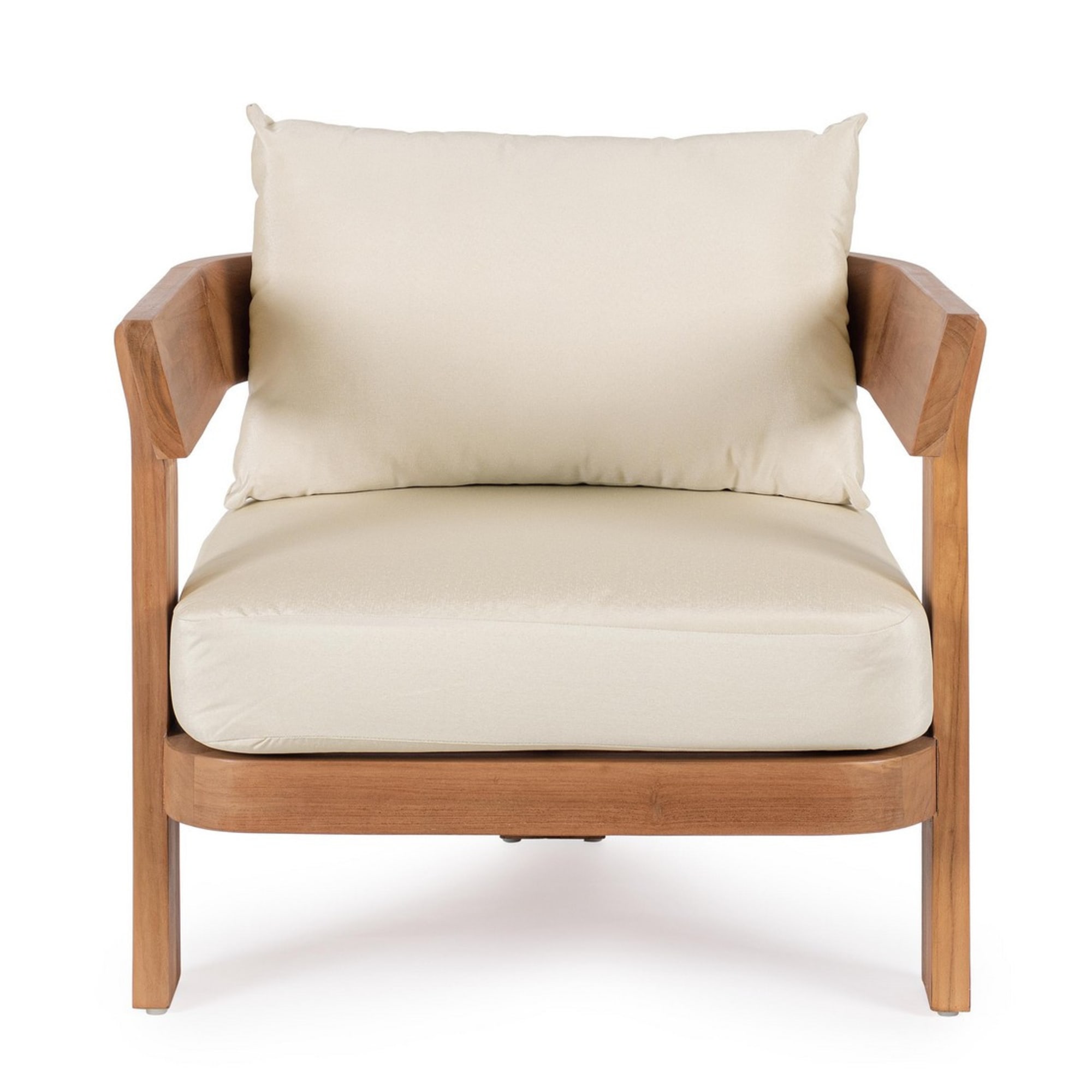 Poltrona in teak NOJA e tessuto beige