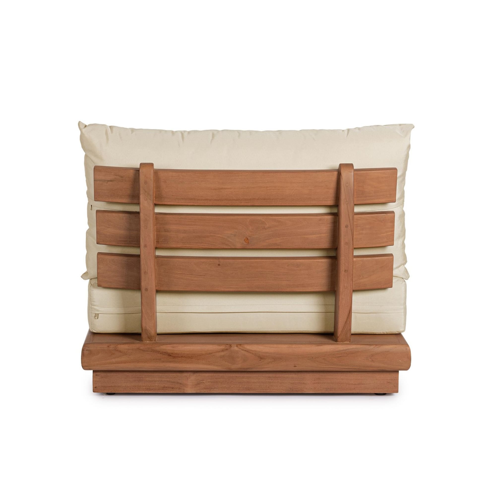 Poltrona BILBAO in legno teak e tessuto beige