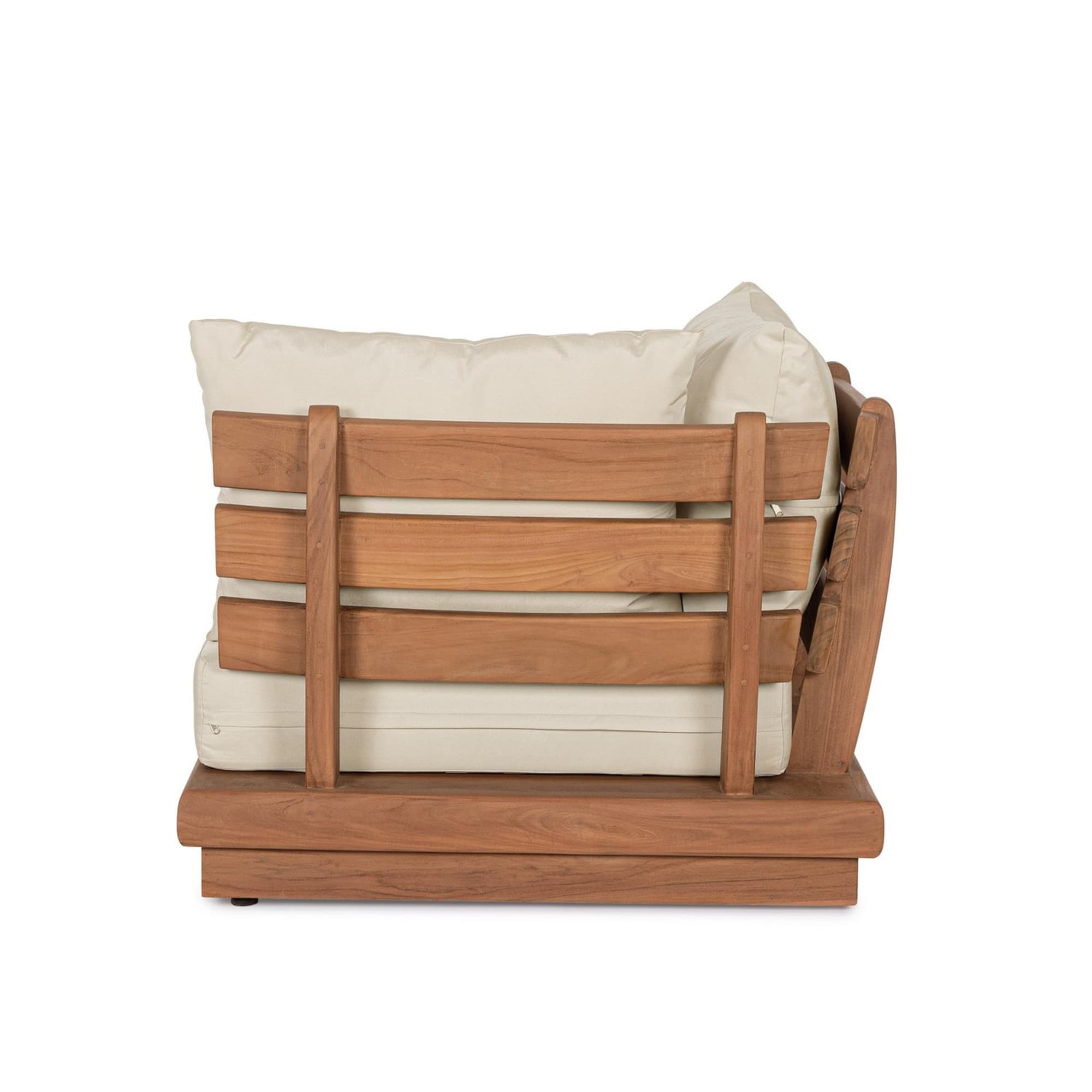 Poltrona angolare BILBAO in legno teak e tessuto beige