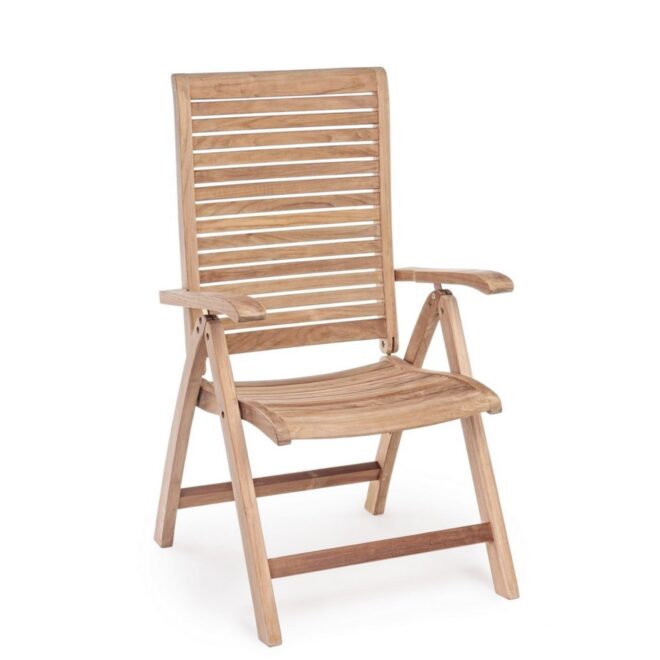 Poltrona reclinabile GALILEA in legno teak, pieghevole