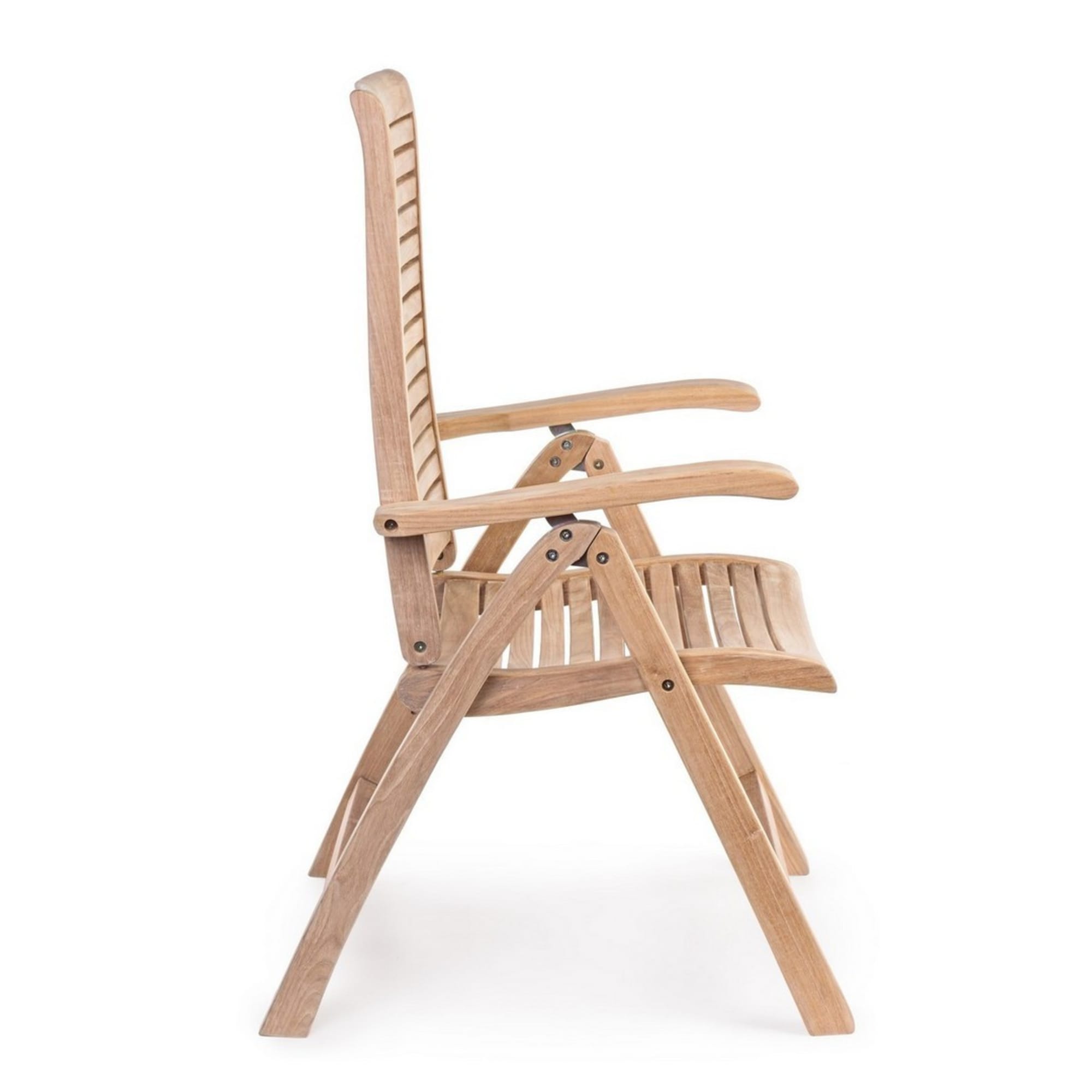 Poltrona reclinabile GALILEA in legno teak, pieghevole