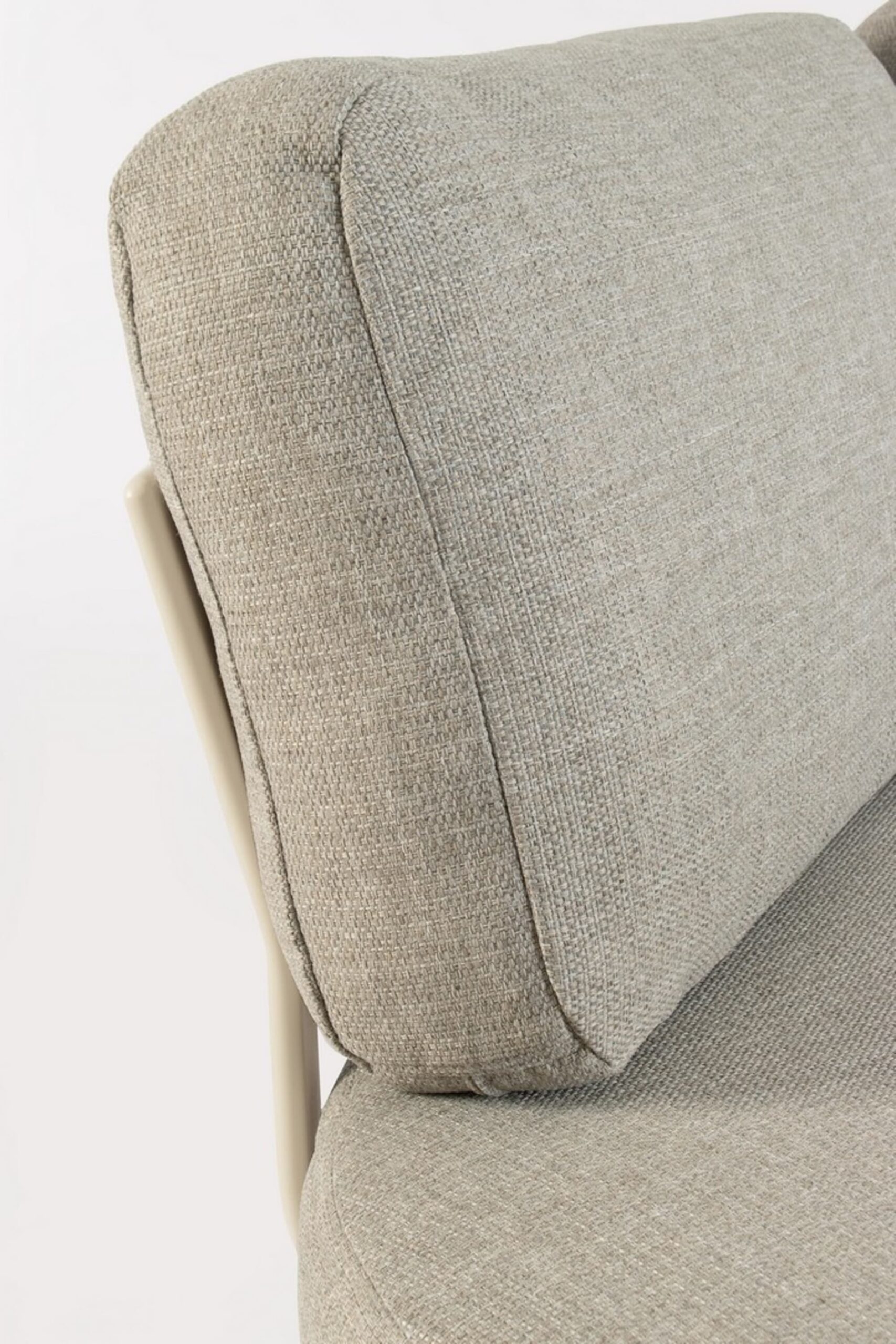 Set salotto angolare da giardino SAGRES con cuscini beige, schienali in corda e struttura beige