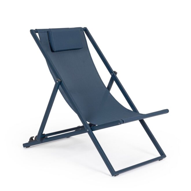 Set 4 sdraio da giardino TAYLOR in textilene e struttura in alluminio navy