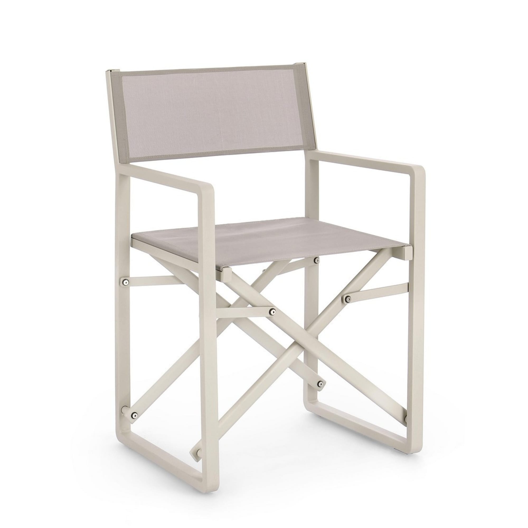Set di sedie regista da giardino KONNOR in textilene tortora e struttura in alluminio beige
