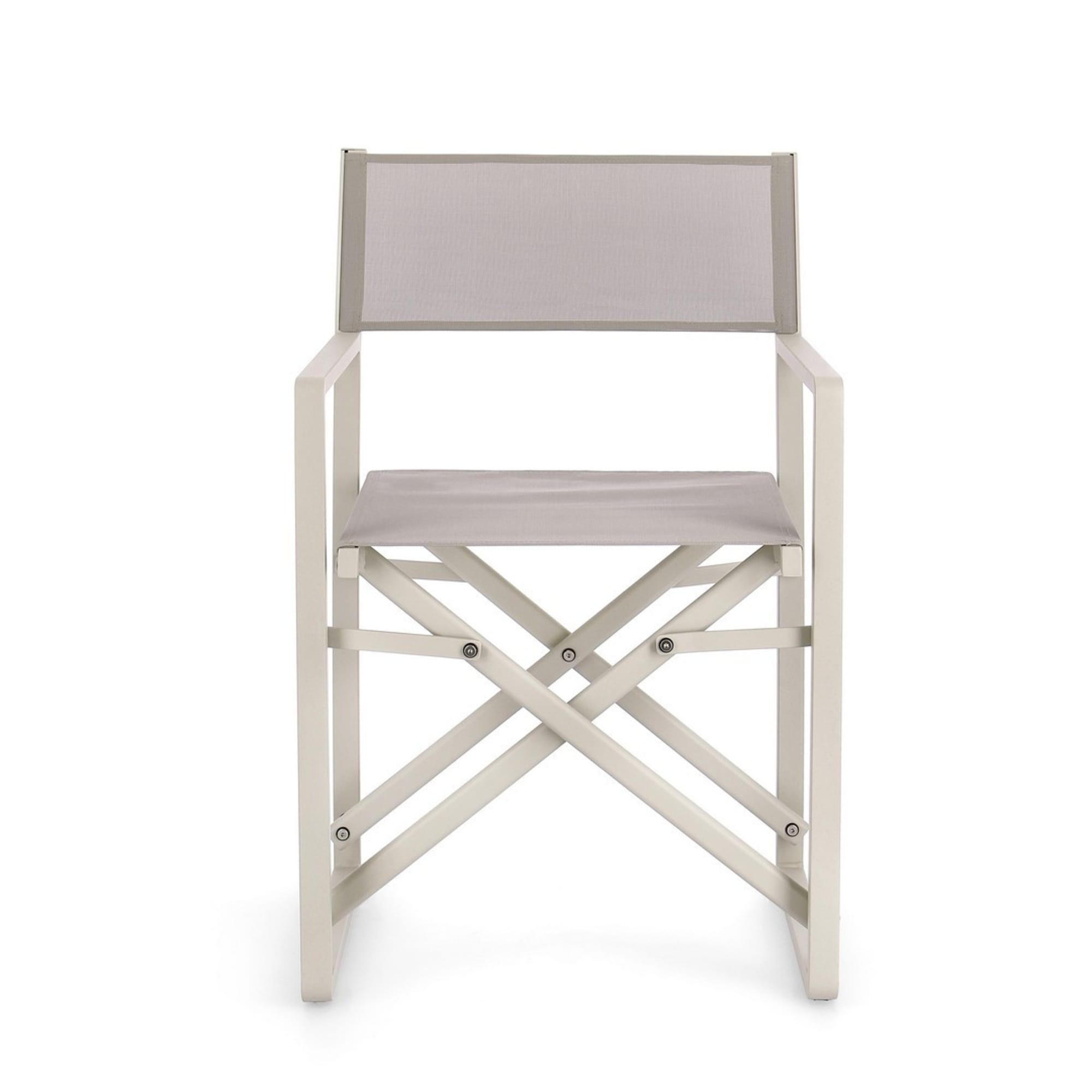 Set di sedie regista da giardino KONNOR in textilene tortora e struttura in alluminio beige