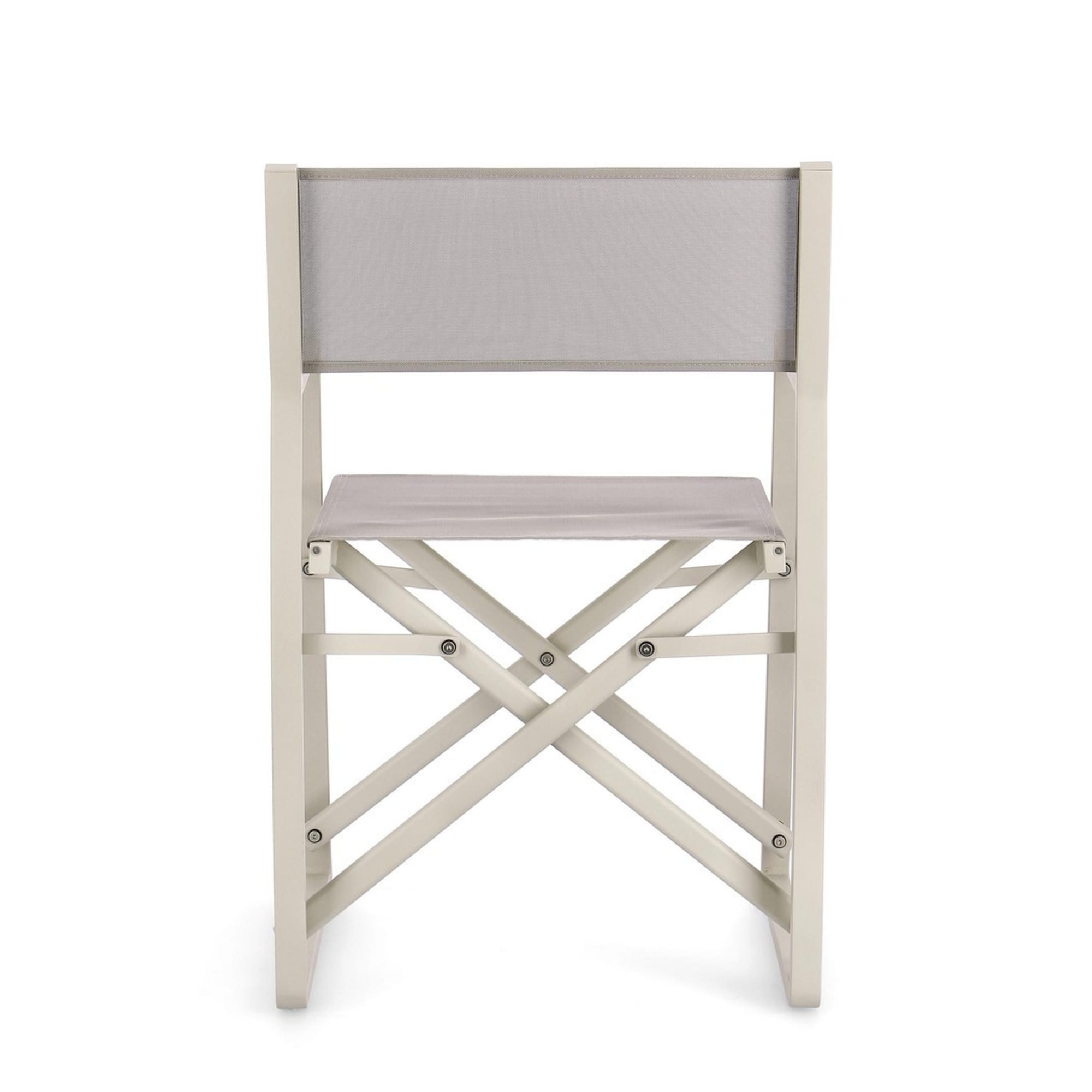 Set di sedie regista da giardino KONNOR in textilene tortora e struttura in alluminio beige
