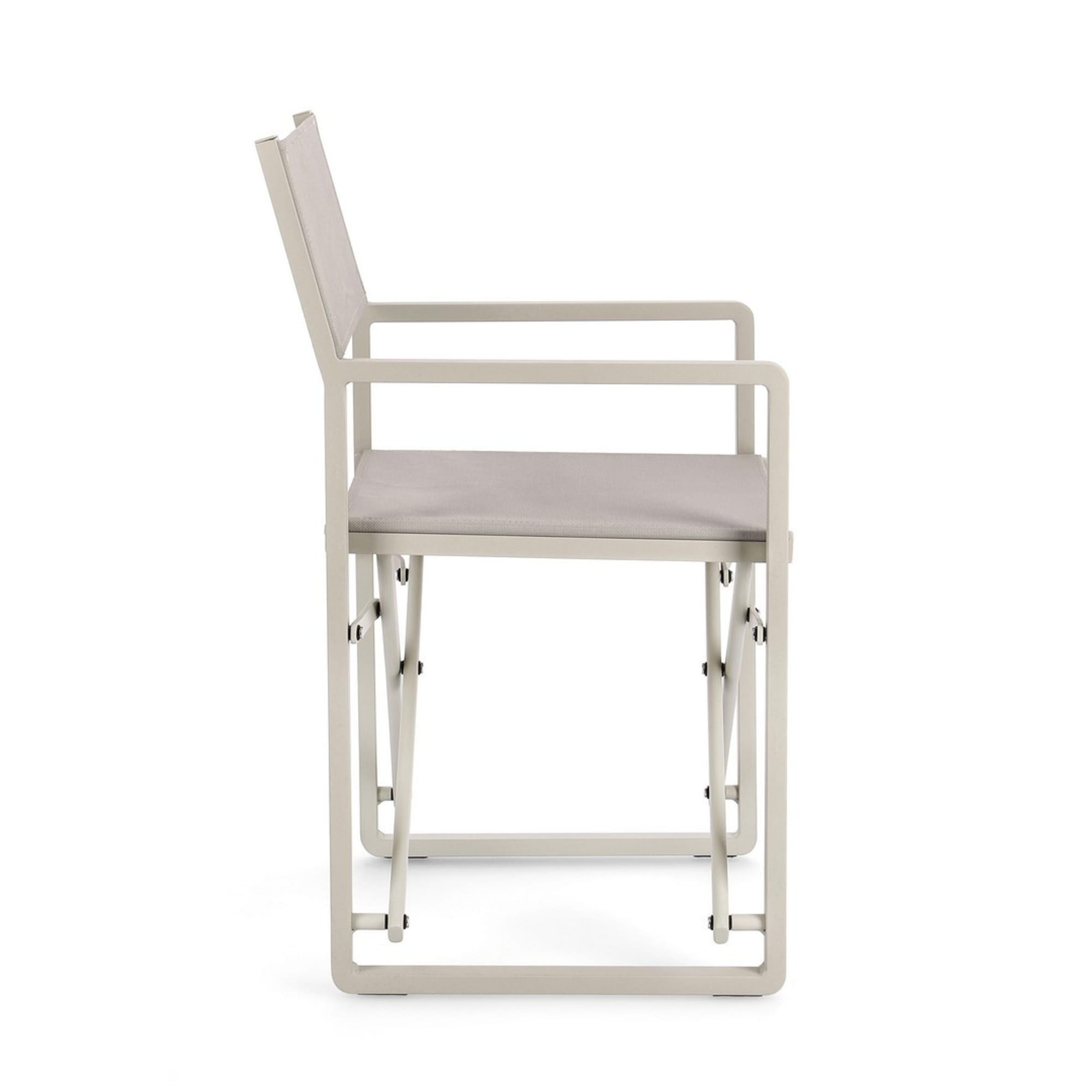 Set di sedie regista da giardino KONNOR in textilene tortora e struttura in alluminio beige