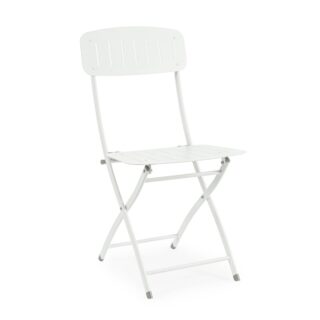 Set di 4 sedie pieghevoli, YVONNE in acciaio bianco