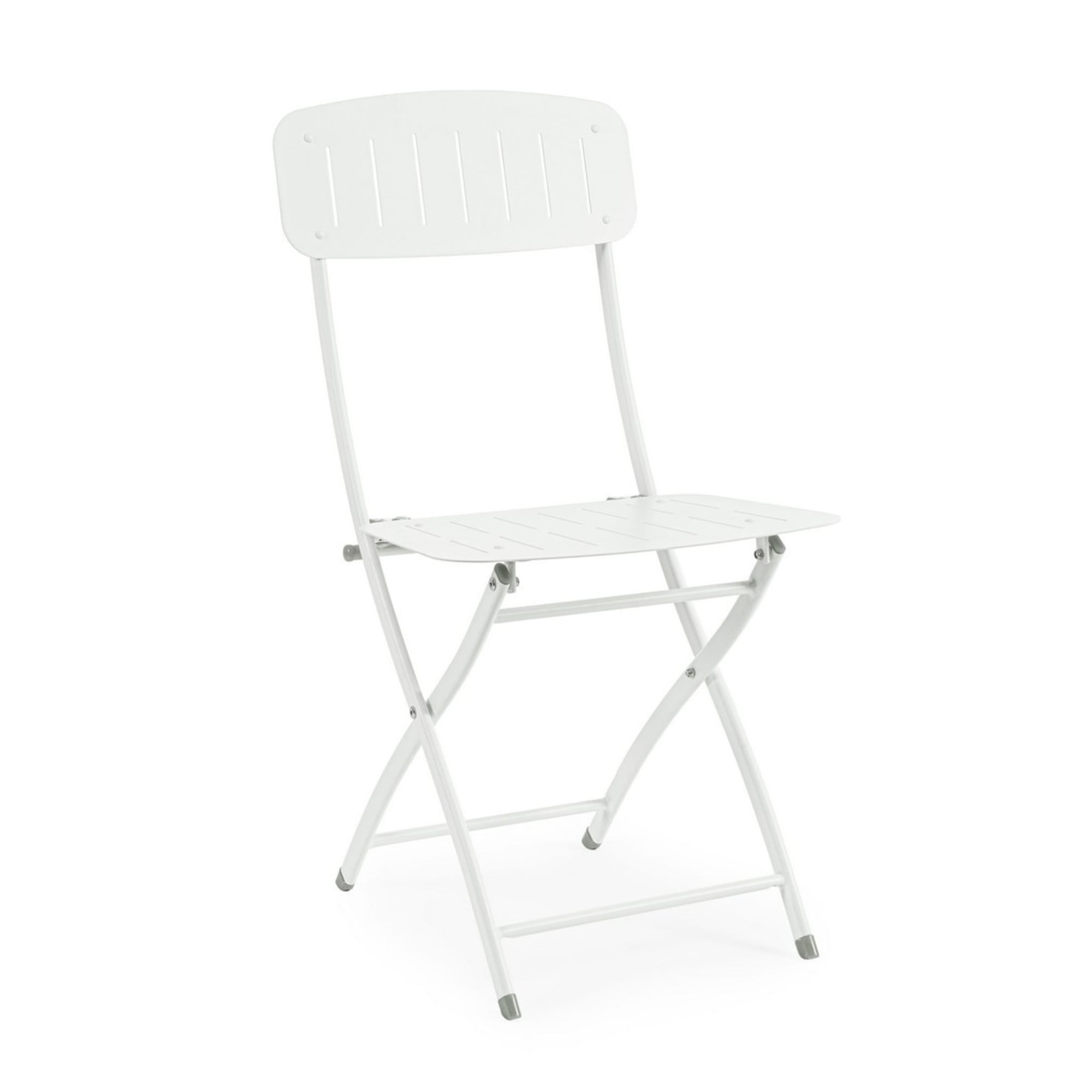Set di sedie pieghevoli, YVONNE in acciaio bianco
