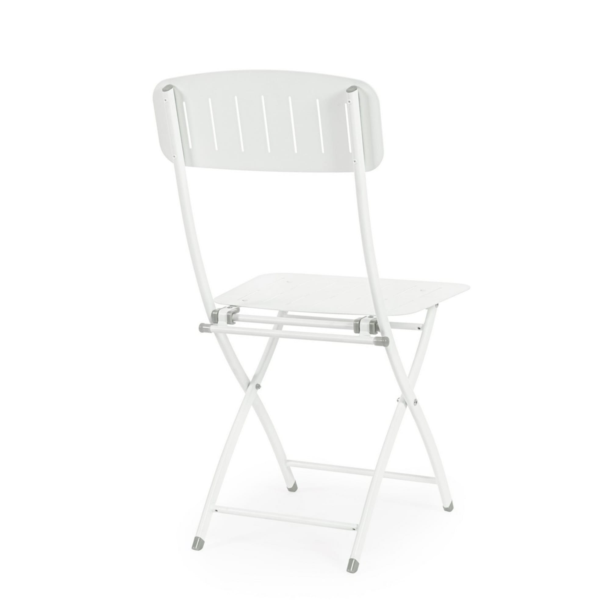 Set di sedie pieghevoli, YVONNE in acciaio bianco