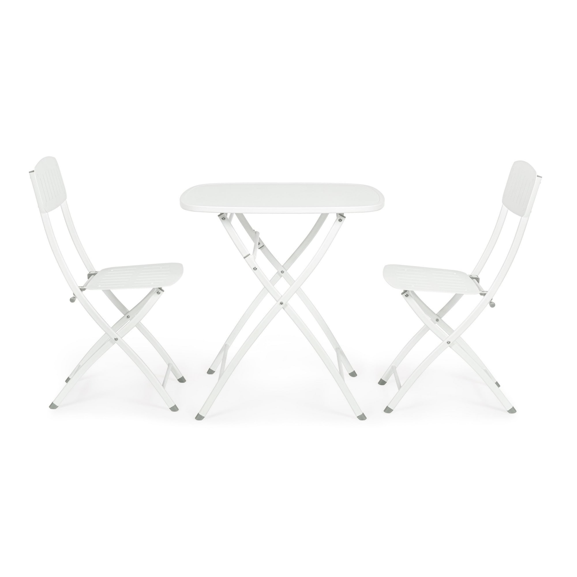 Set di sedie pieghevoli, YVONNE in acciaio bianco