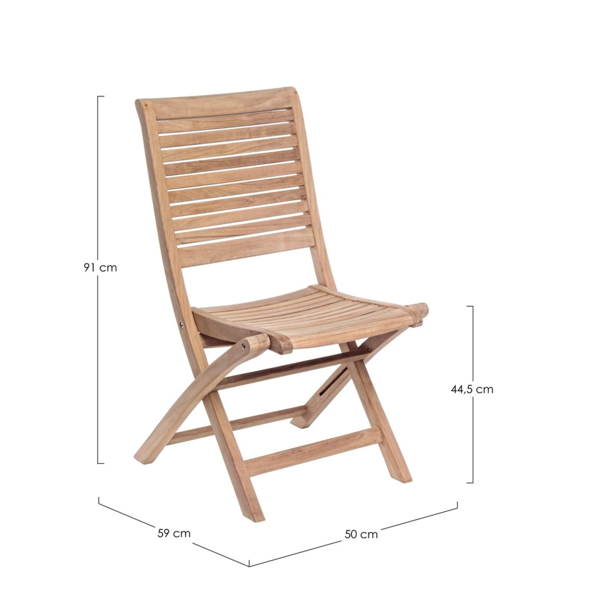 Set di sedie GALILEA in legno teak, pieghevoli