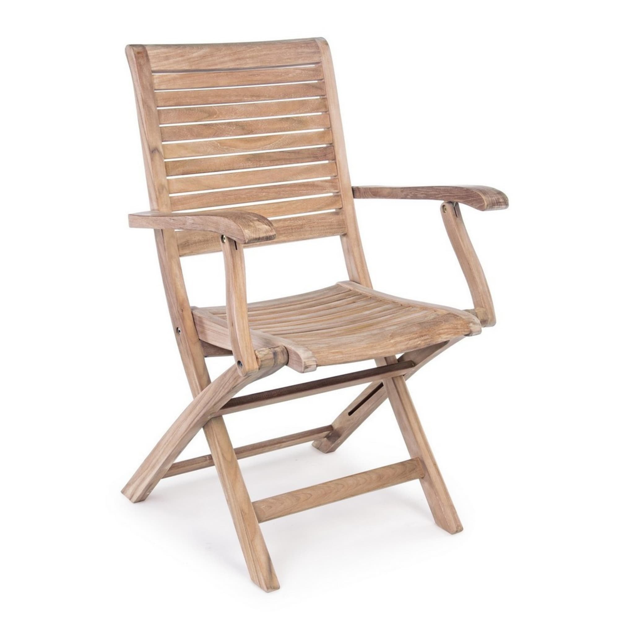 Set di sedie con braccioli GALILEA in legno teak, pieghevoli