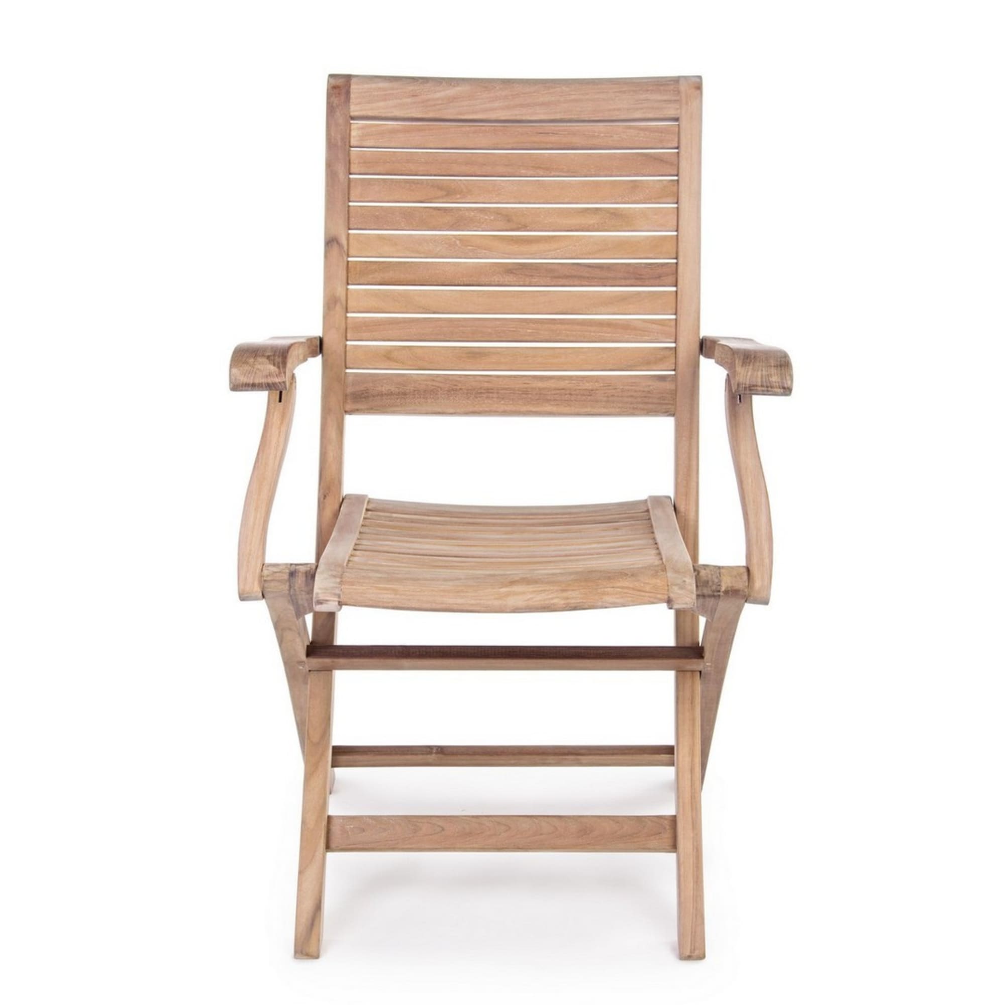 Set di sedie con braccioli GALILEA in legno teak, pieghevoli