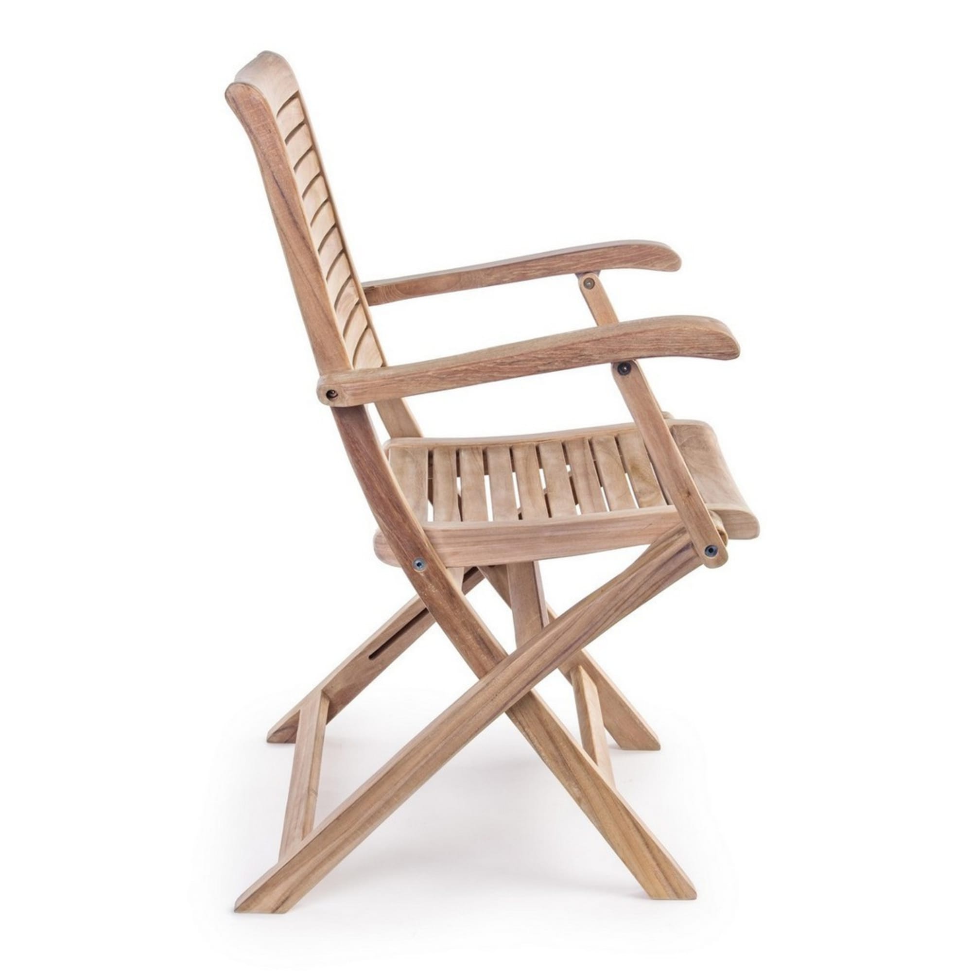 Set di sedie con braccioli GALILEA in legno teak, pieghevoli