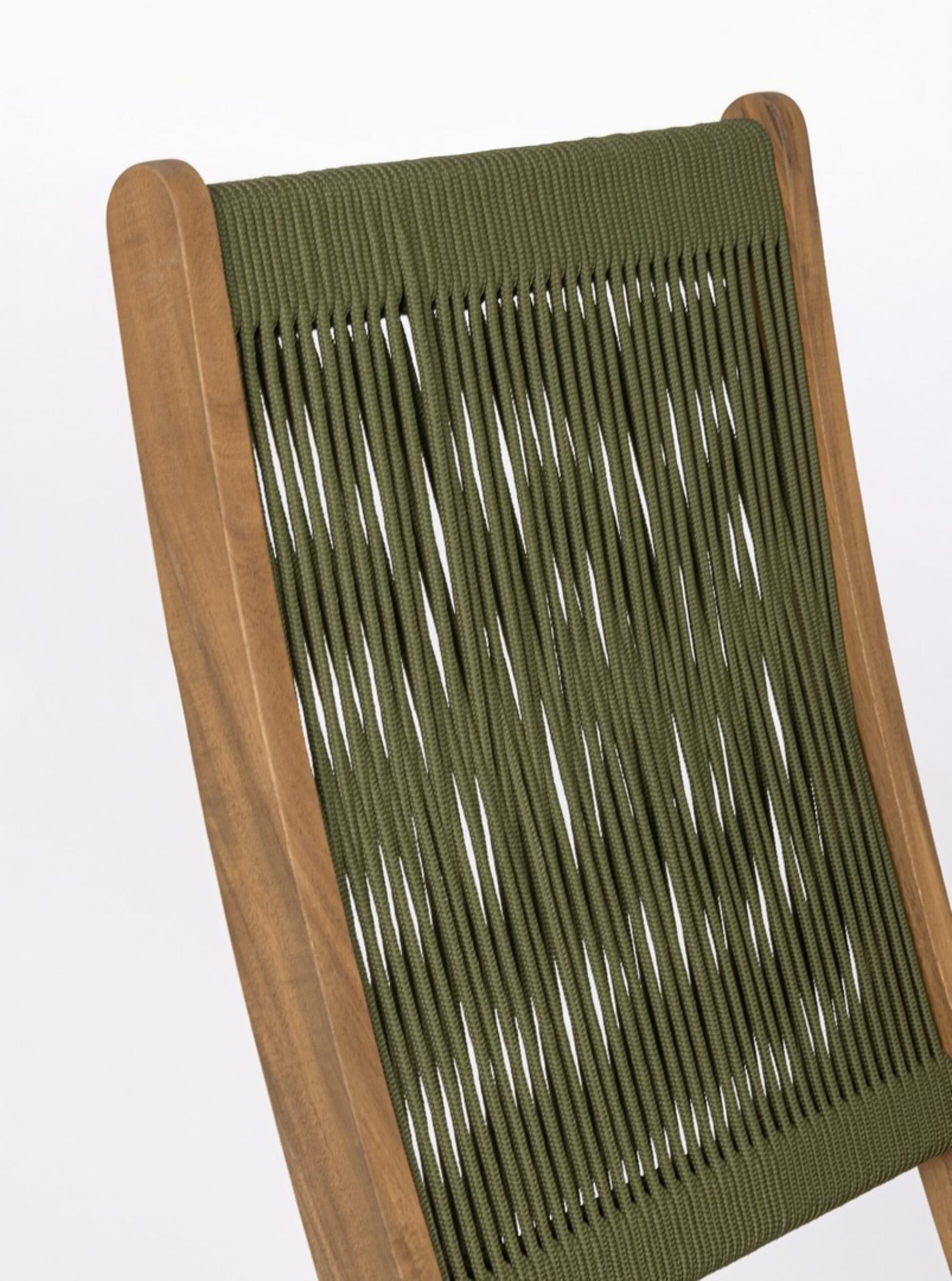 Set di sedie pieghevoli MONSARAZ in legno di acacia e corda verde oliva