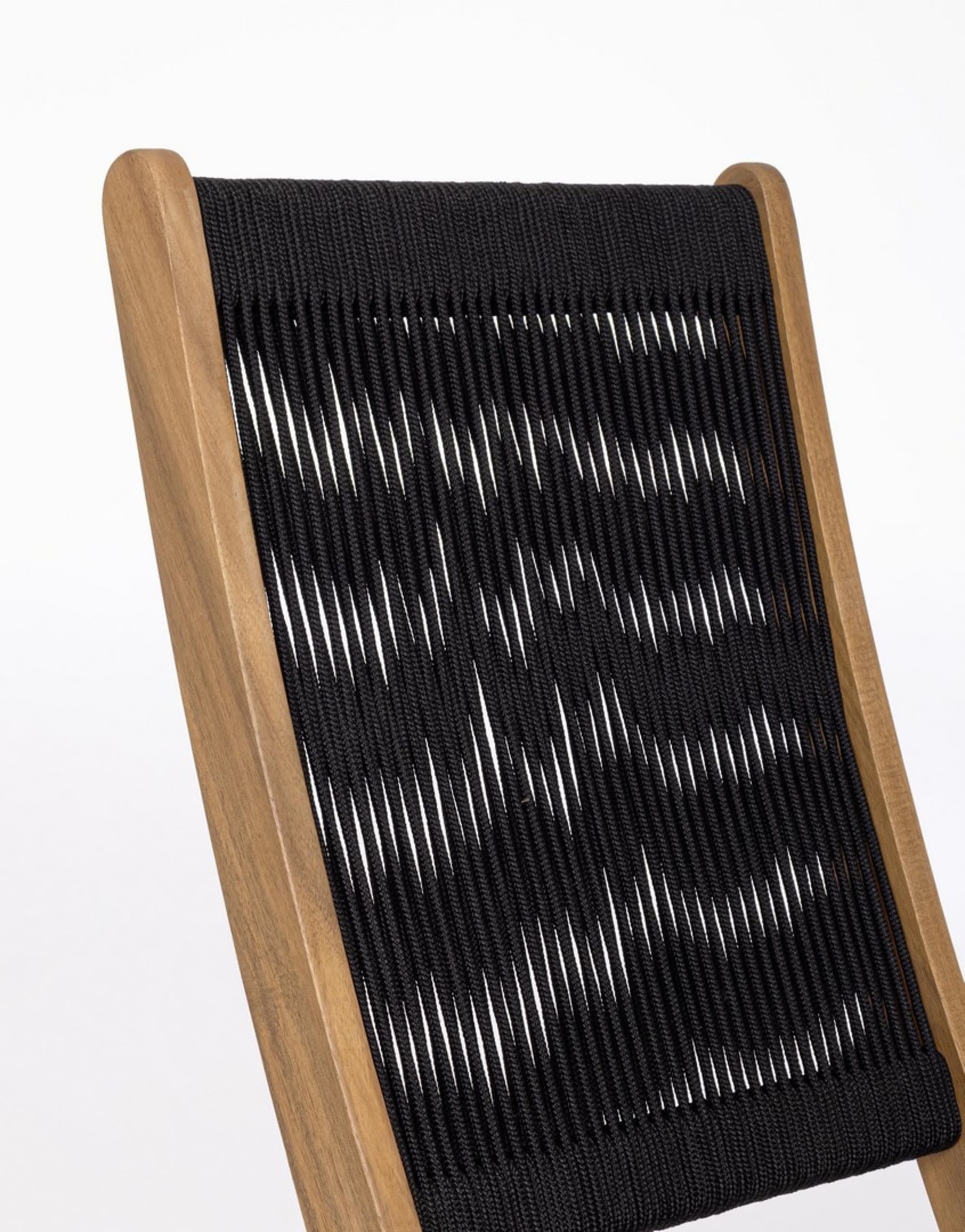 Set di sedie pieghevoli MONSARAZ in legno di acacia e corda nera