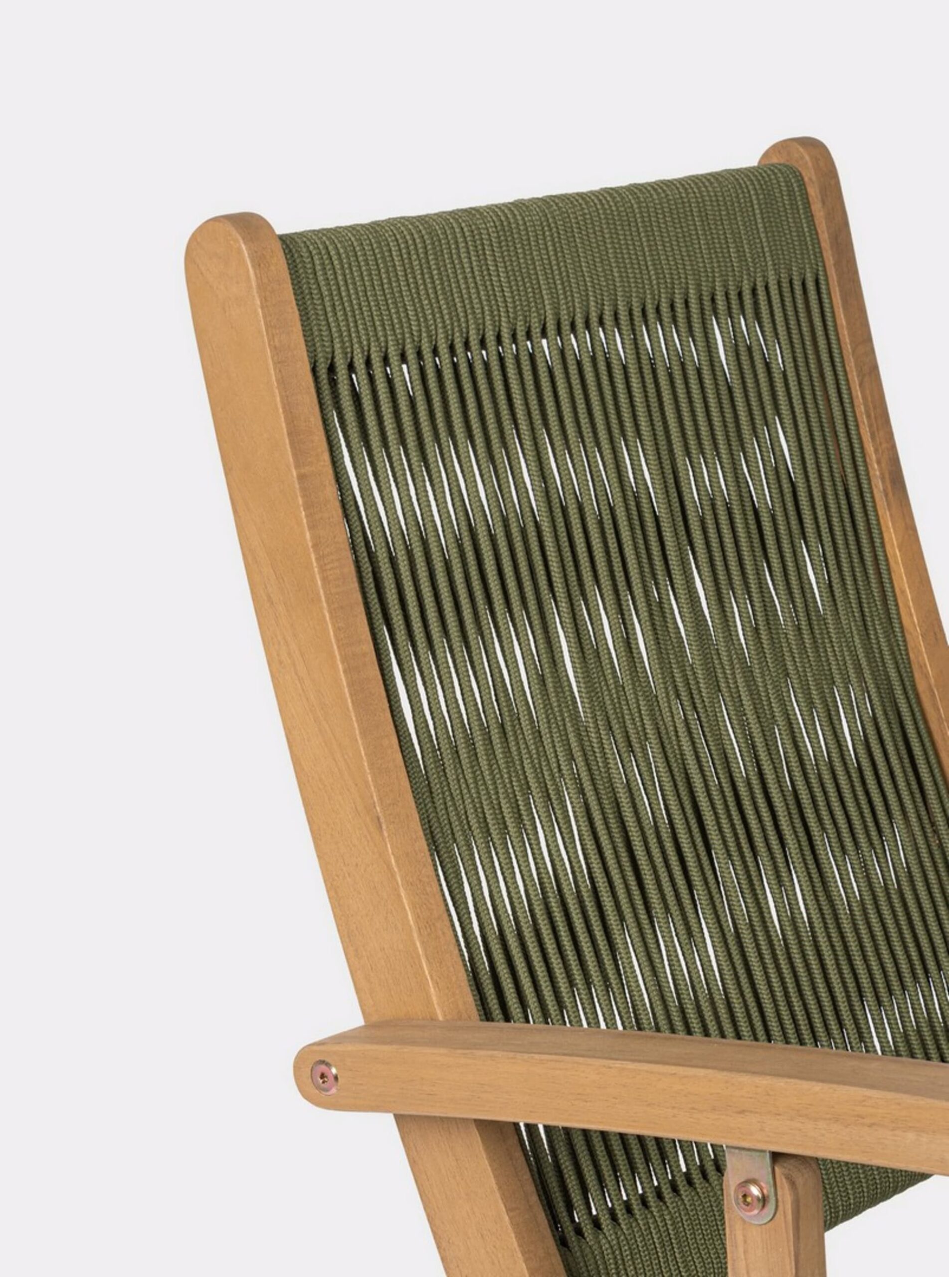 Set di sedie pieghevoli MONSARAZ in legno di acacia e corda verde