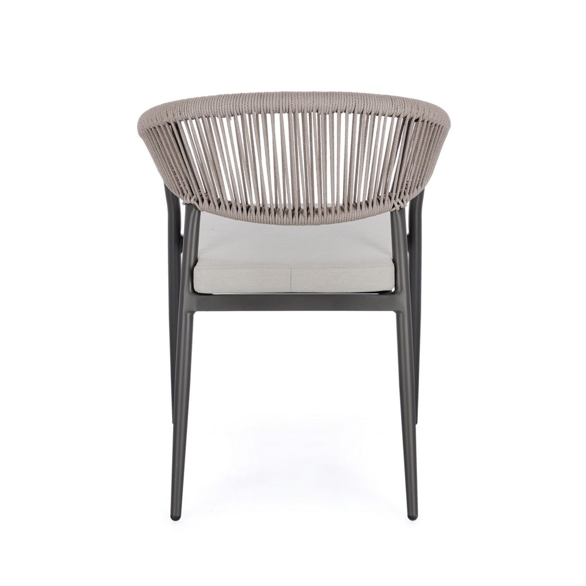 Set di 4 sedie con braccioli GETARIA antracite e beige, impilabili