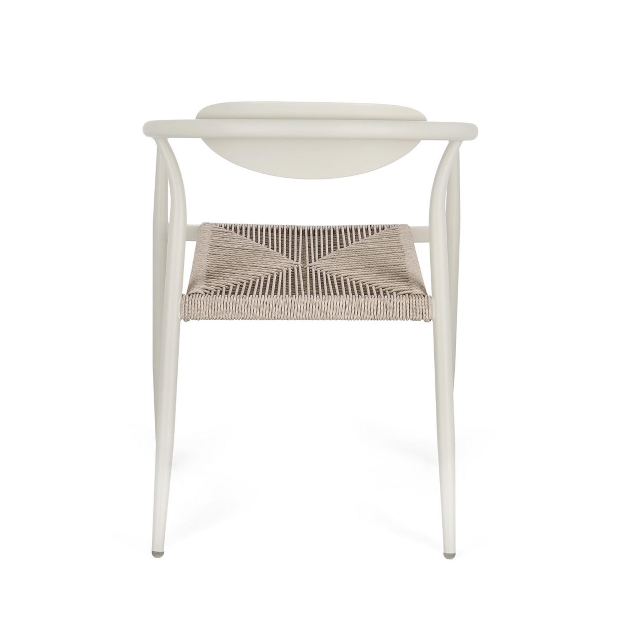 Set di 4 sedie con braccioli MORAIRA in alluminio e fibra sintetica beige, impilabili