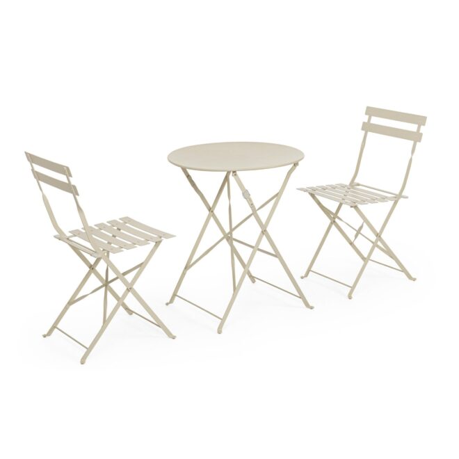 Set bistrot AUSTIN in acciaio beige, pieghevole