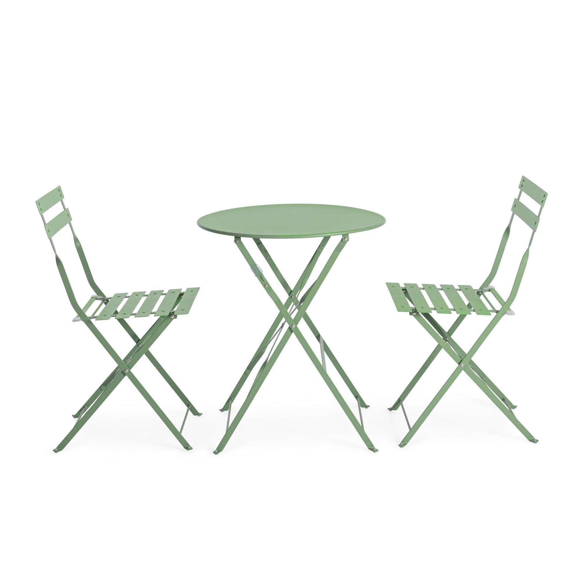 Set bistrot AUSTIN in acciaio verde, pieghevole