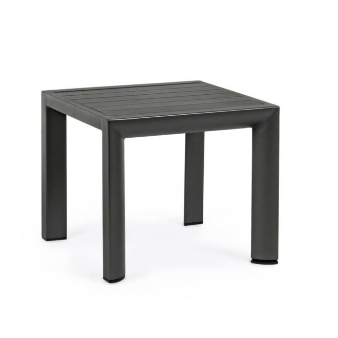 Set 2 tavolini da giardino ZARAGOZA antracite in alluminio verniciato, 40×40 cm