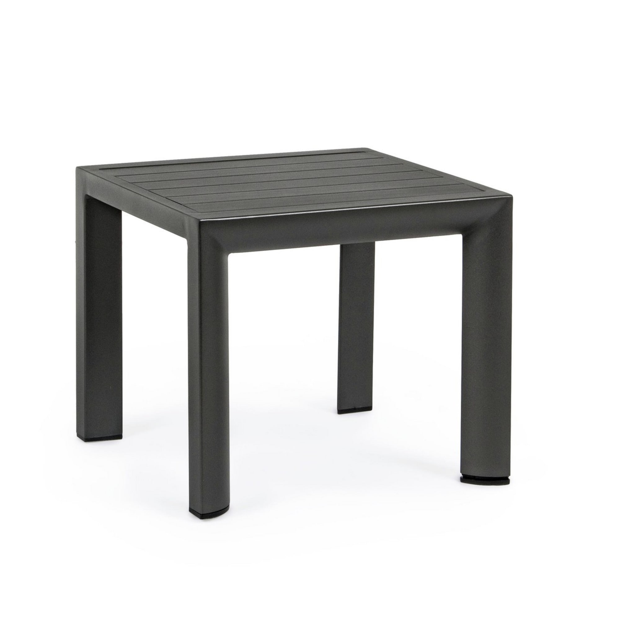Set 2 tavolini da giardino ZARAGOZA antracite in alluminio verniciato, 40×40 cm