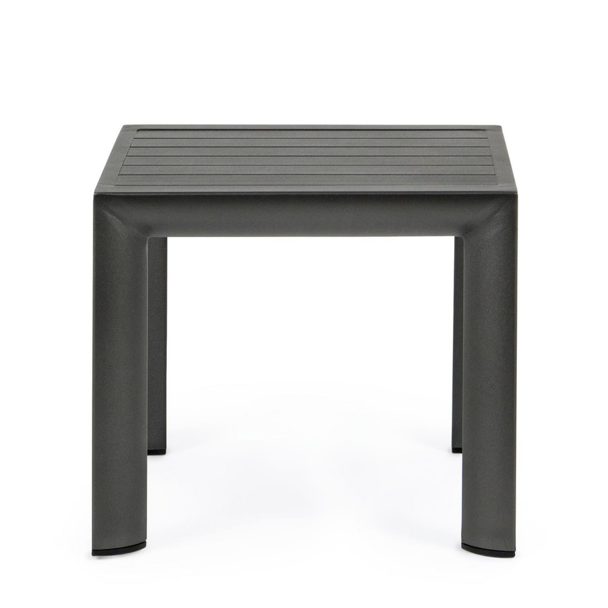 Set 2 tavolini da giardino ZARAGOZA antracite in alluminio verniciato, 40×40 cm