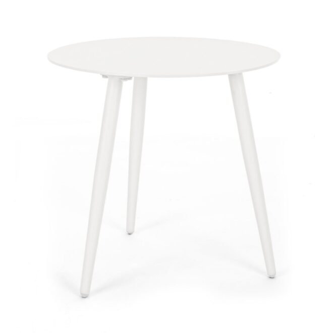 Tavolino rotondo da giardino FARO in alluminio bianco verniciato a polvere, Ø50 cm