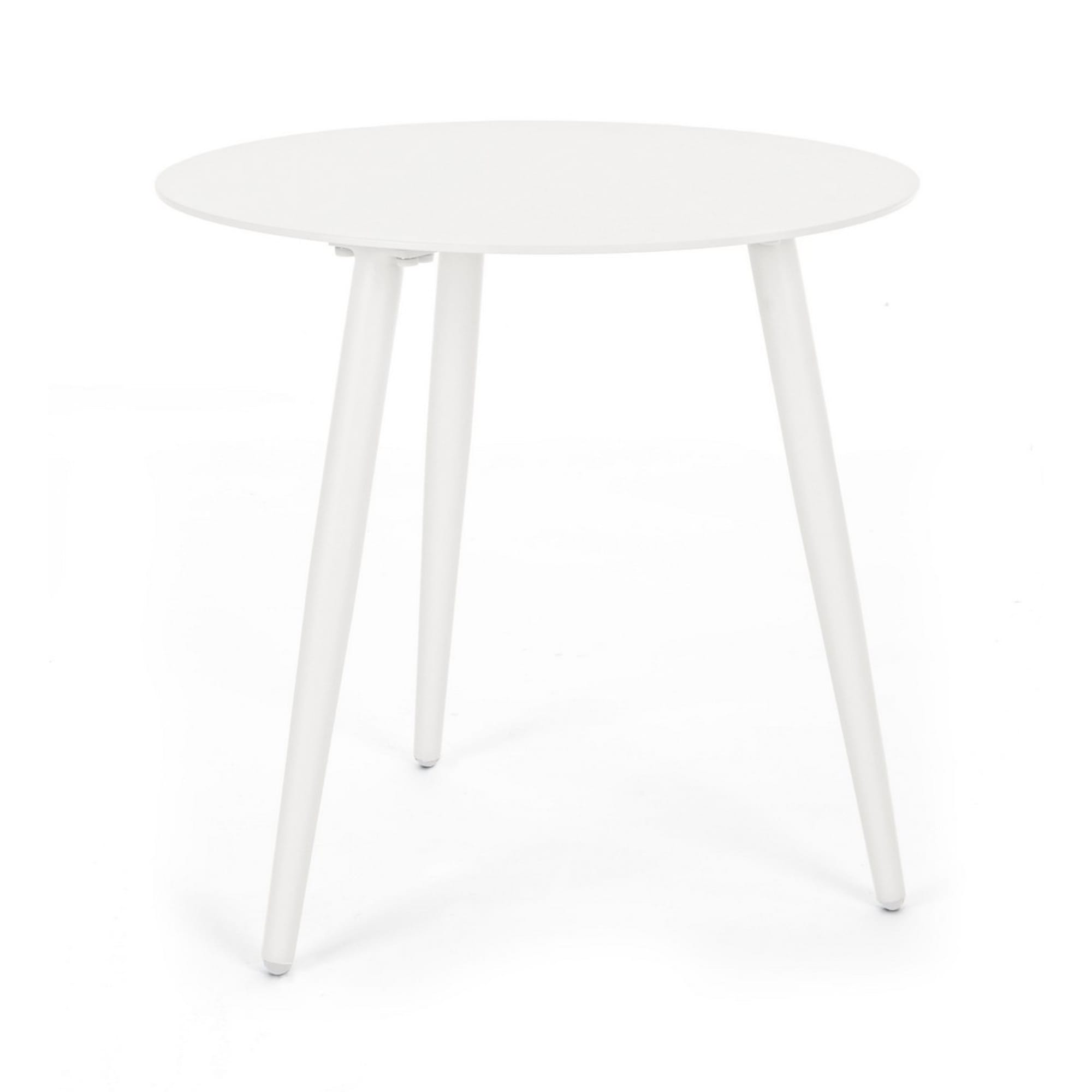 Tavolino rotondo da giardino FARO in alluminio bianco verniciato a polvere, Ø50 cm