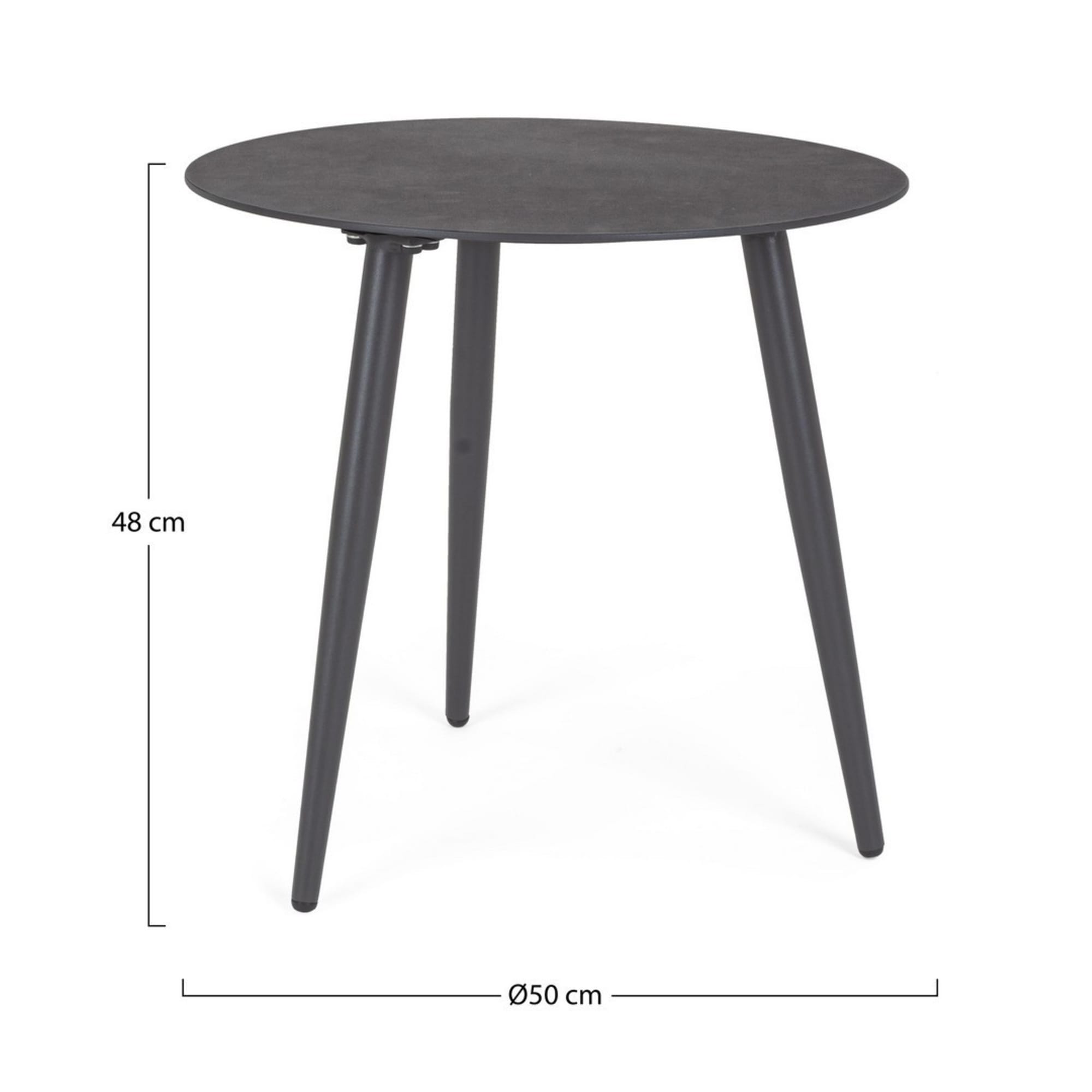 Tavolino rotondo da giardino FARO in alluminio antracite verniciato a polvere, Ø50 cm
