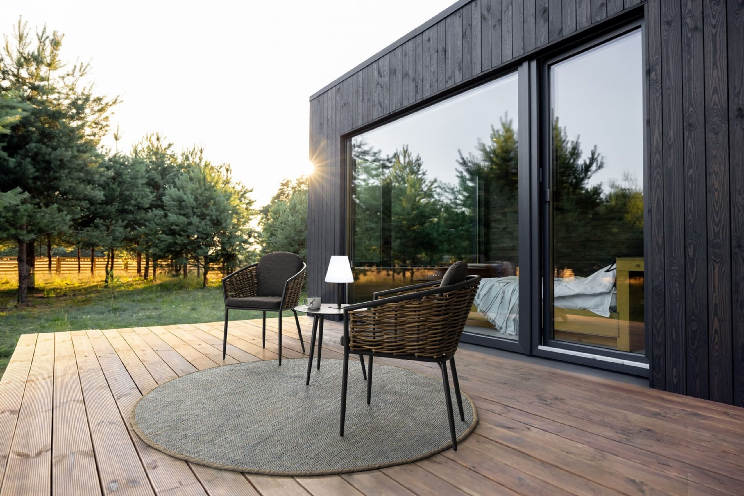 Tavolino rotondo da giardino FARO in alluminio antracite verniciato a polvere, Ø50 cm