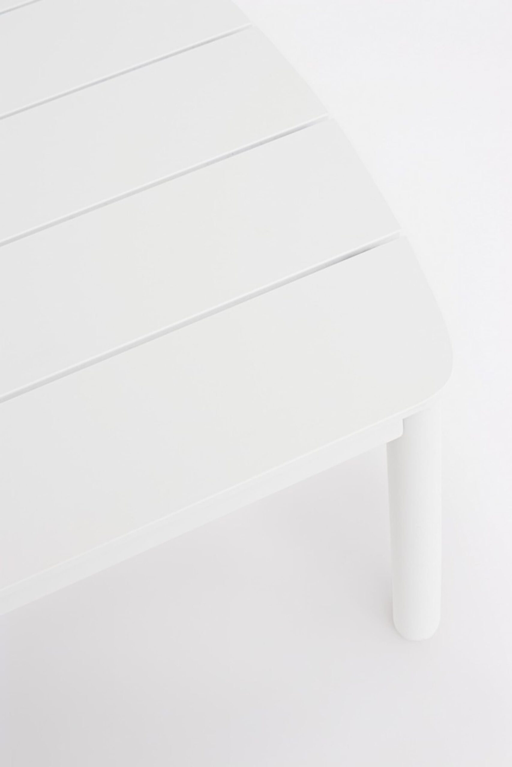 Tavolino da giardino GAUDIX in alluminio bianco con piedini regolabili, 115×68,5 cm