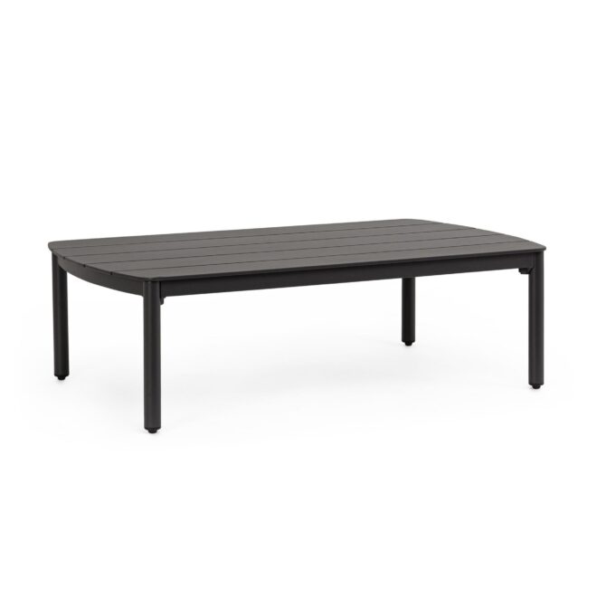 Tavolino da giardino GAUDIX in alluminio antracite con piedini regolabili, 115×68,5 cm