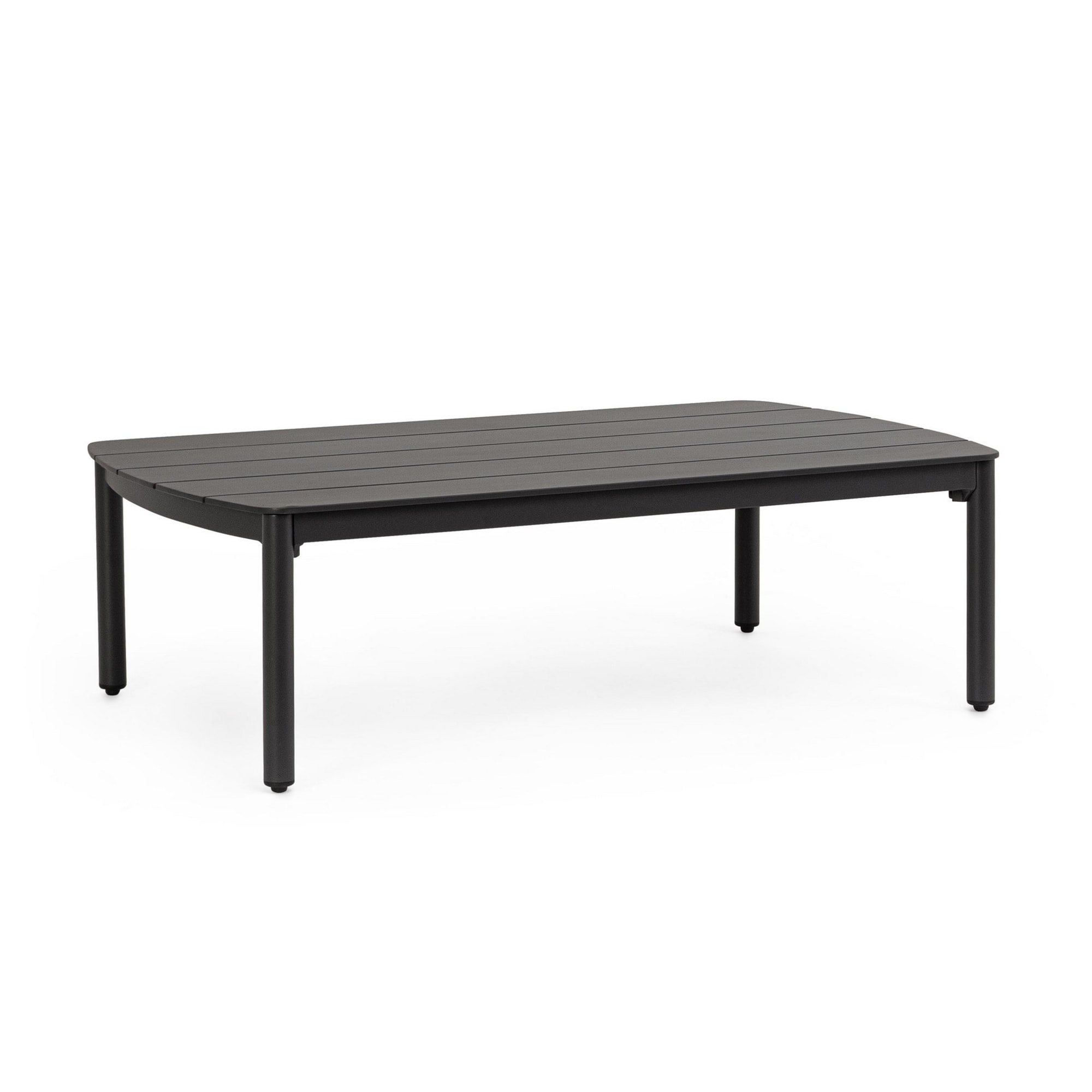 Tavolino da giardino GAUDIX in alluminio antracite con piedini regolabili, 115×68,5 cm