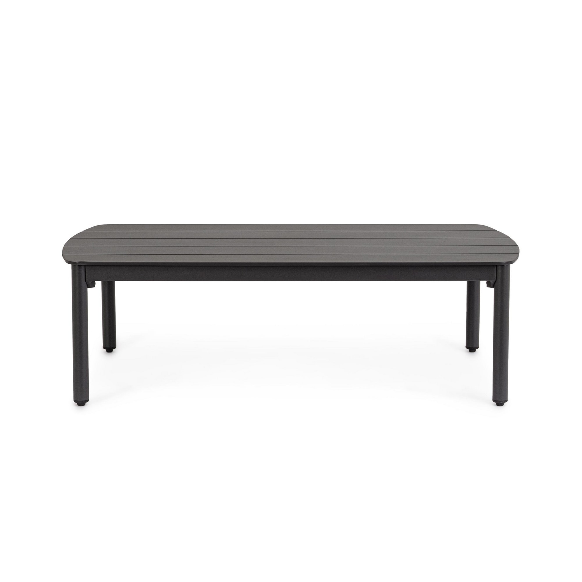 Tavolino da giardino GAUDIX in alluminio antracite con piedini regolabili, 115×68,5 cm