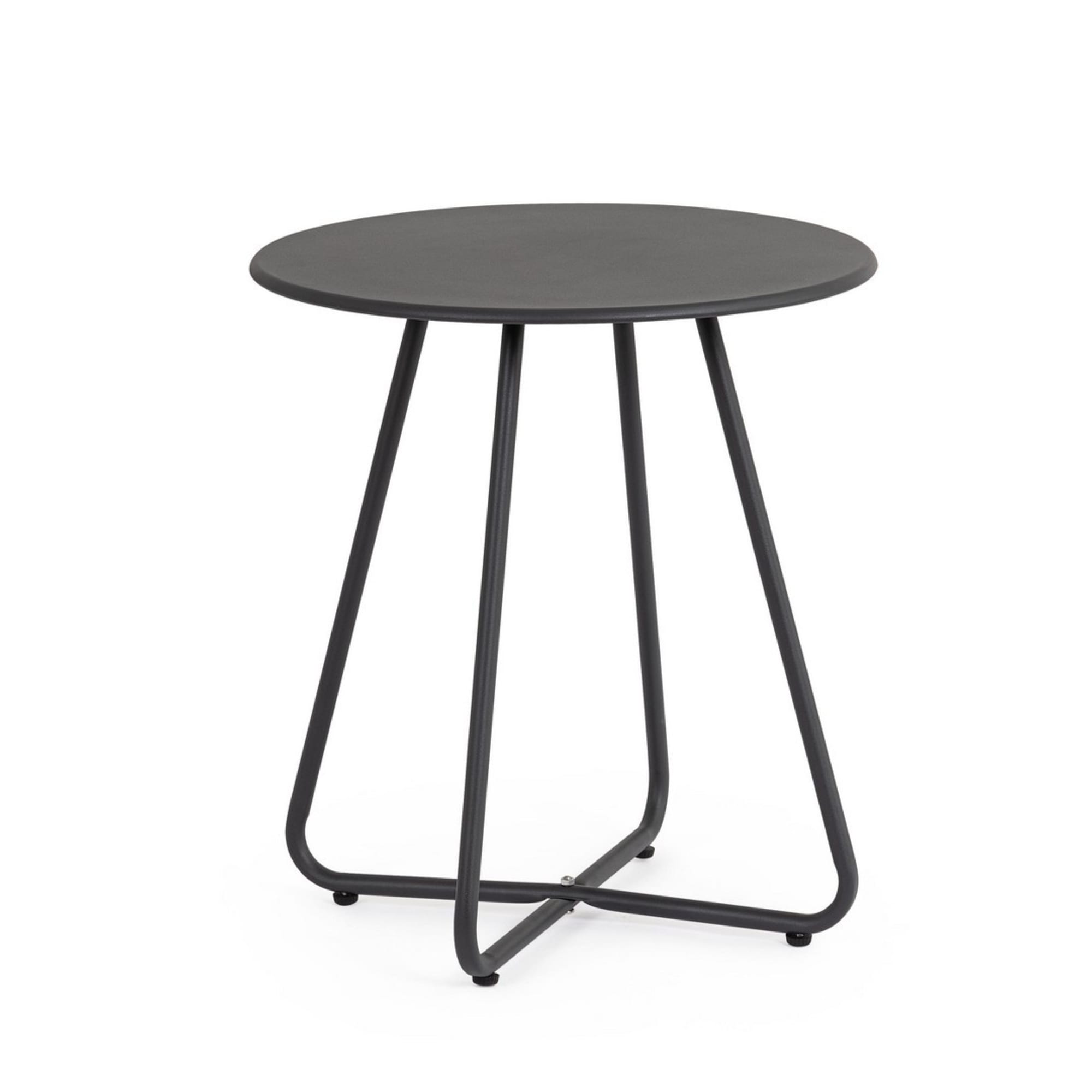 Tavolino rotondo GAVIAO in acciaio antracite, Ø45×50 cm