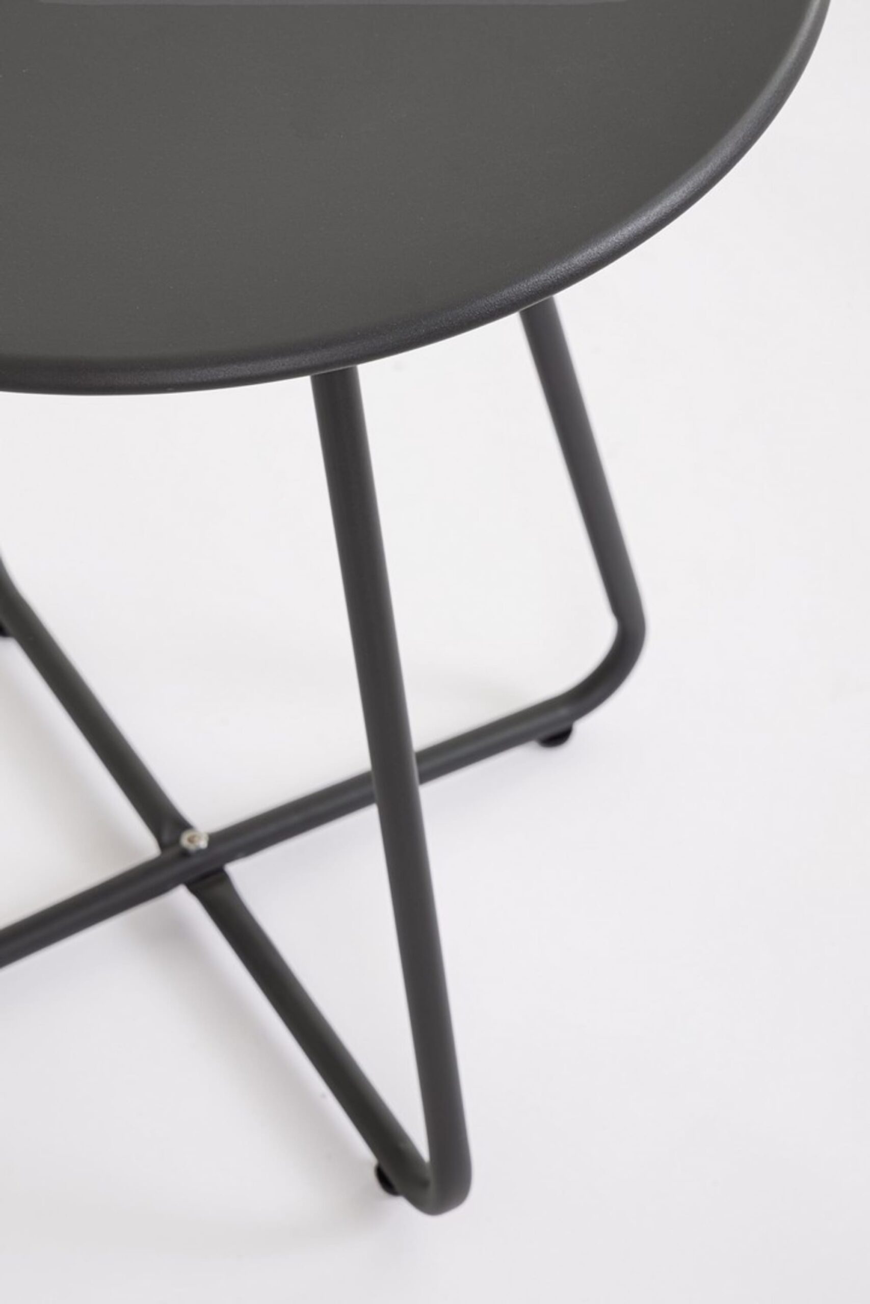Tavolino rotondo GAVIAO in acciaio antracite, Ø45×50 cm