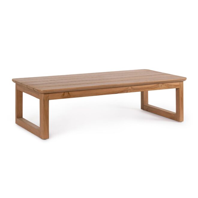 Tavolino basso rettangolare NOJA in legno teak, 122×60×35 cm