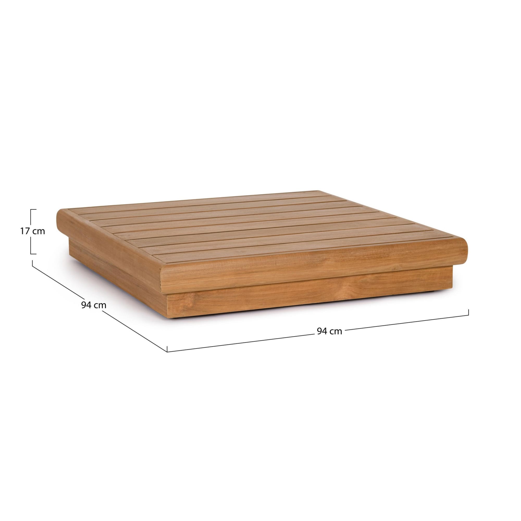 Tavolino basso BILBAO in legno teak, 94×94×17 cm