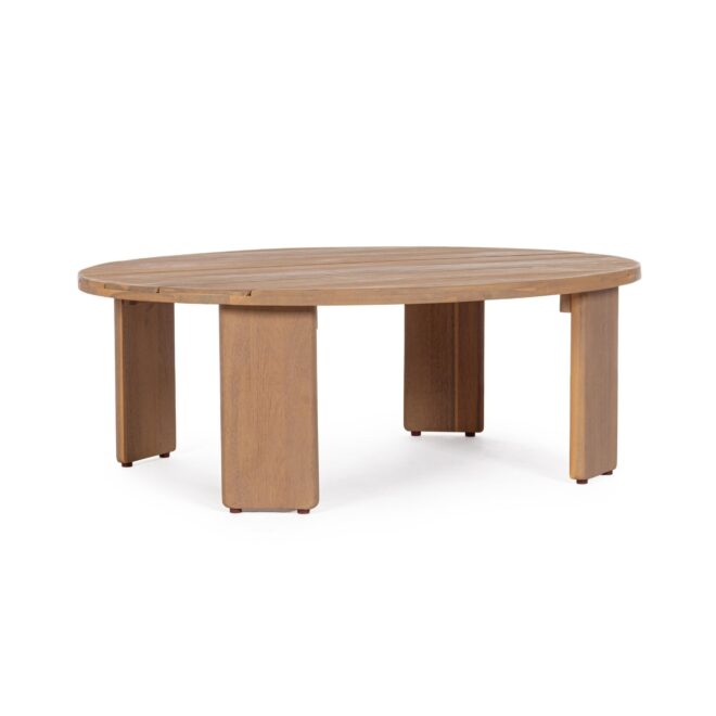 Tavolino ovale GIRONA in legno di acacia, 100×80 cm