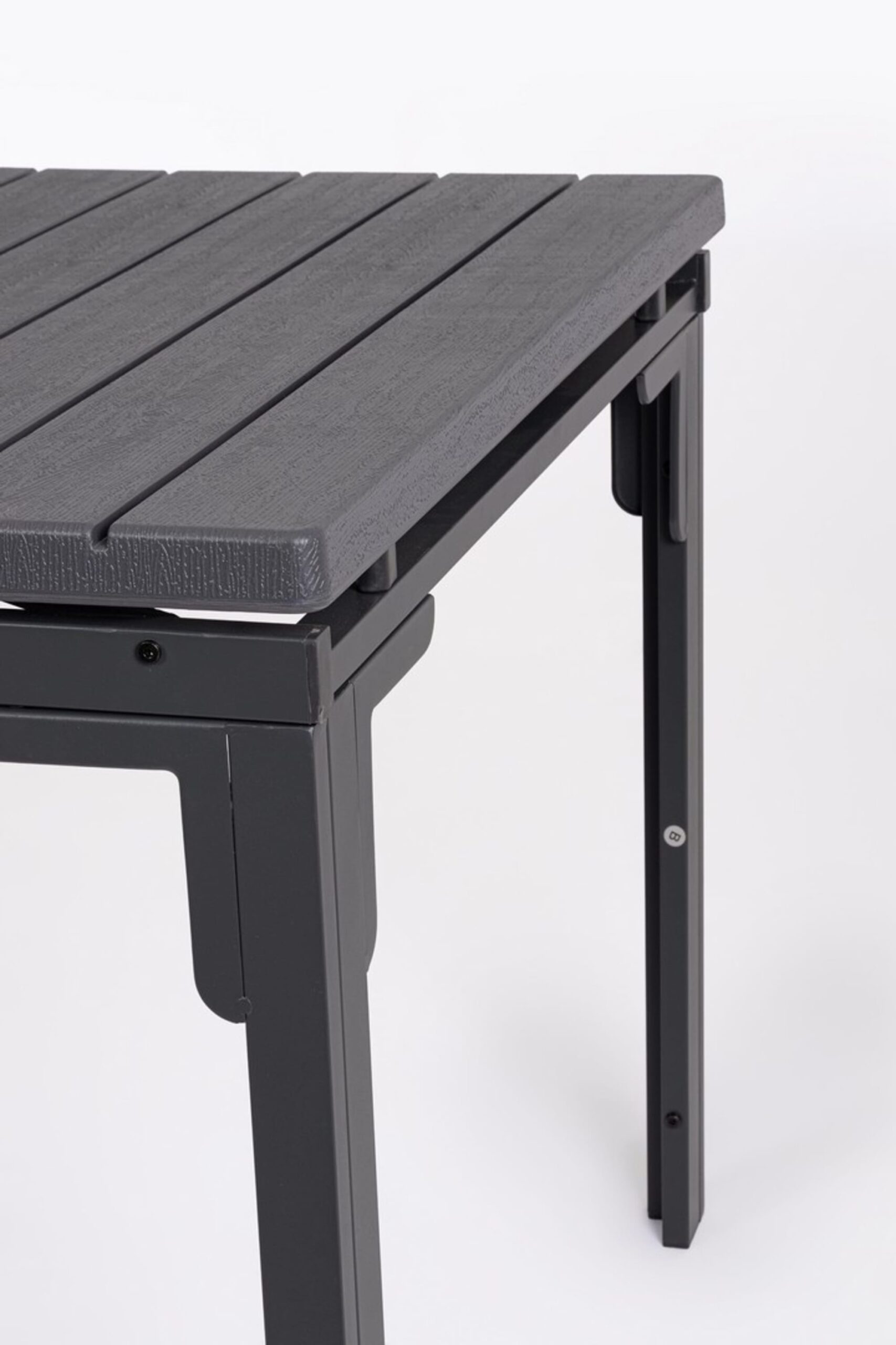 Tavolo allungabile da giardino VALENCIA antracite effetto legno, struttura in acciaio, 180×89,5–240×89,5 cm