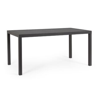 Tavolo da giardino HILDE in alluminio antracite verniciato a polvere, 150×80 cm