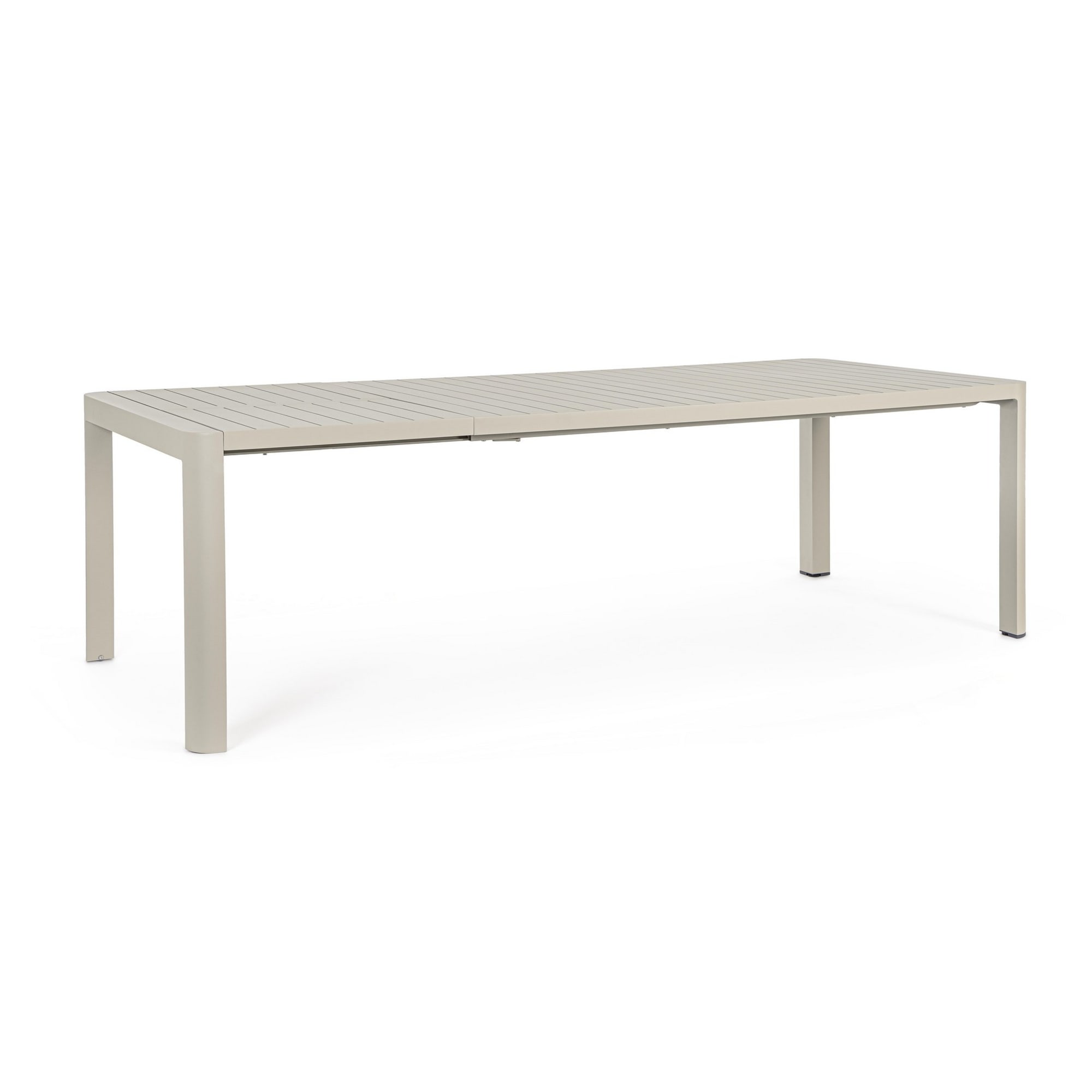 Tavolo da giardino KIPLIN in alluminio beige verniciato a polvere, 180×100 – 240×100 cm