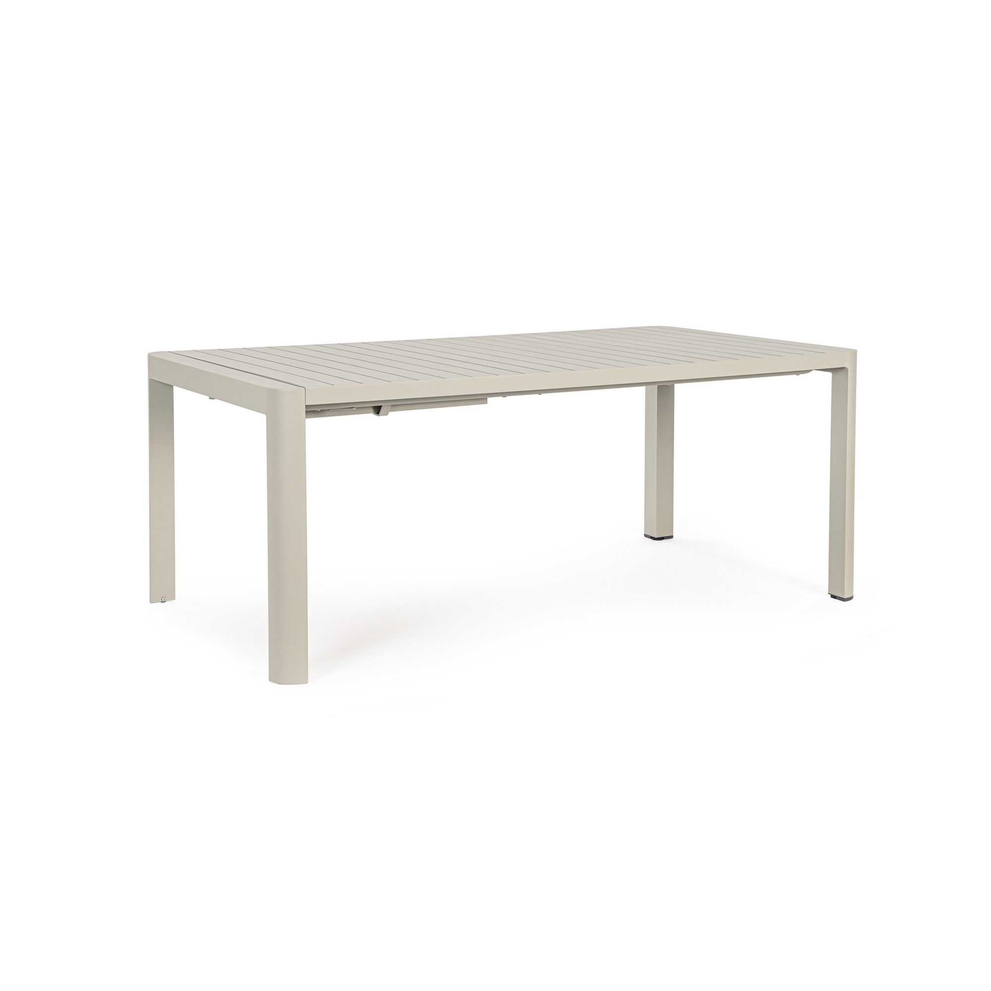 Tavolo da giardino KIPLIN in alluminio beige verniciato a polvere, 180×100 – 240×100 cm