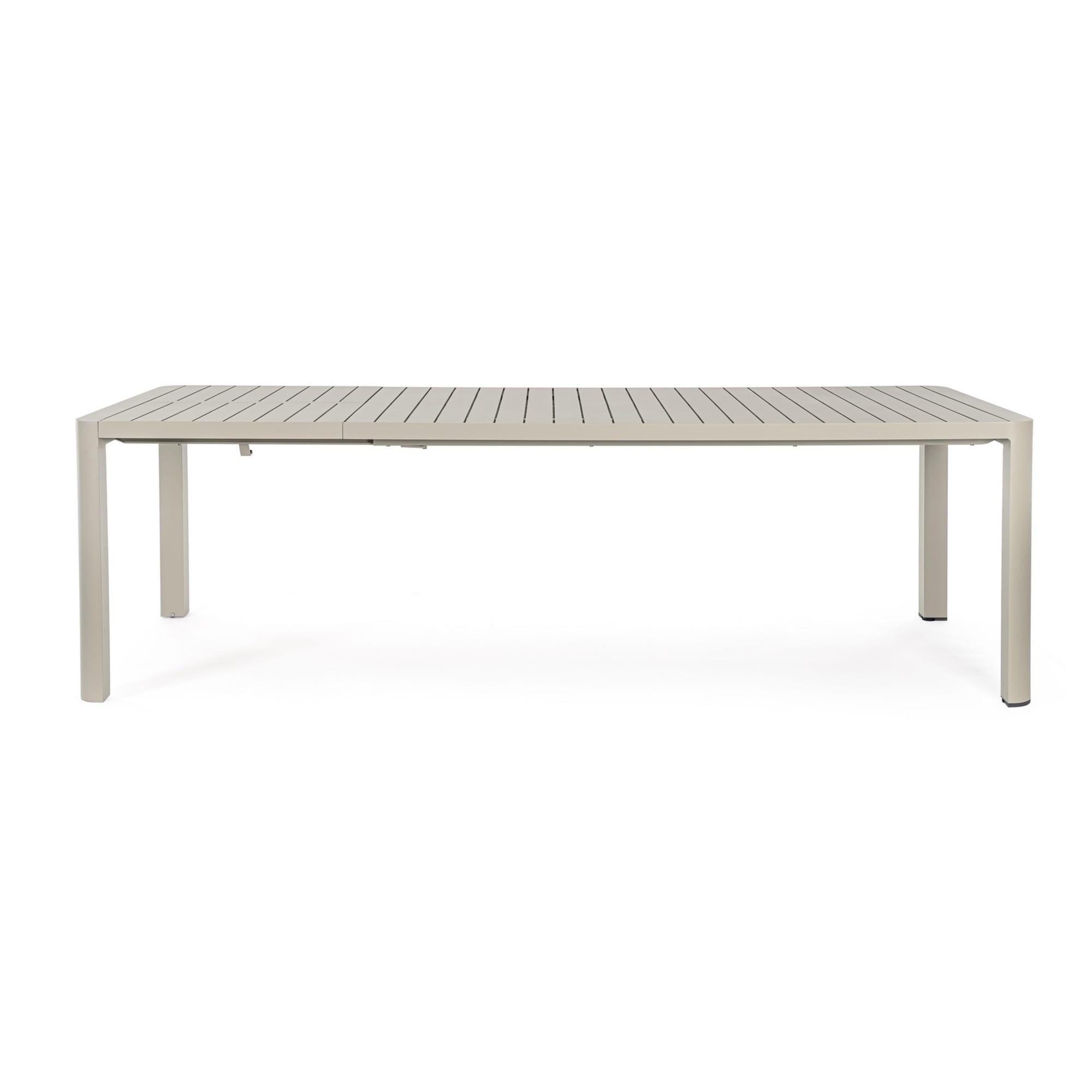 Tavolo da giardino KIPLIN in alluminio beige verniciato a polvere, 180×100 – 240×100 cm