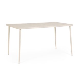 Tavolo rettangolare CALVARI in acciaio beige, 140×80 cm
