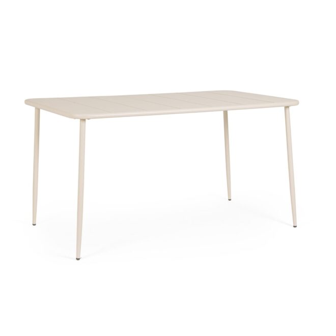 Tavolo rettangolare CALVARI in acciaio beige, 140×80 cm